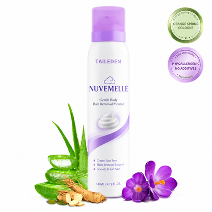 TAILEDEN  NUVEMELLE Hair Removal Mousse for Women – Gentle & Easy Depilatory Foam for Smooth Skin, Legs, Arms & Underarms, 4.73 Fl Oz
