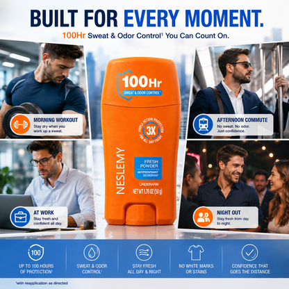 Antiperspirant Deodorant -100-Hour Sweat & Odor Control - Quick-Drying, Non-Greasy Deodorant for Men & Women