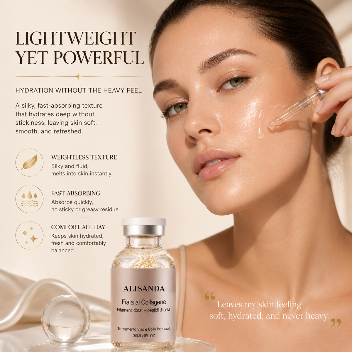 ALISANDA Collagen + Silk Peptide Face & Neck Serum