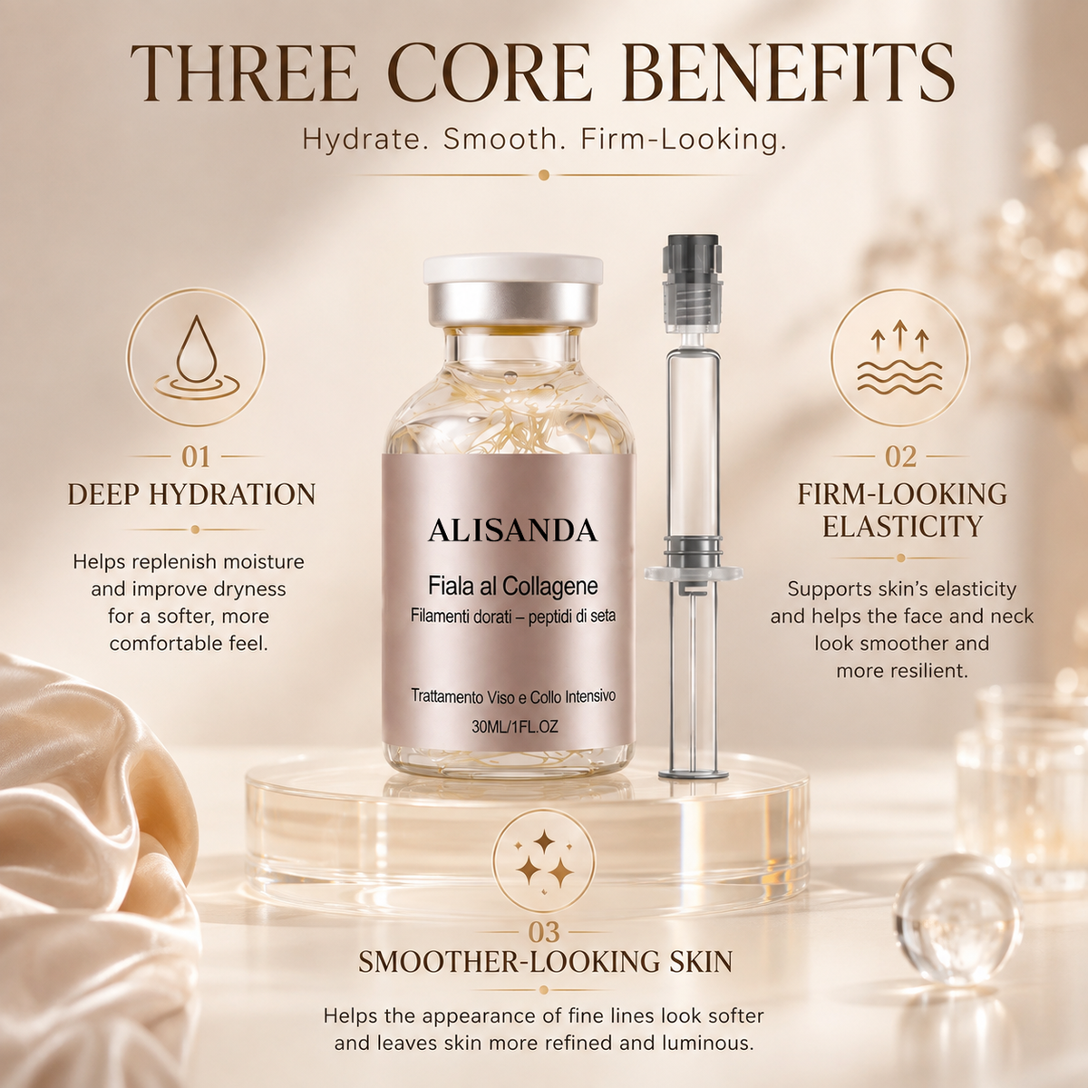 ALISANDA Collagen + Silk Peptide Face & Neck Serum