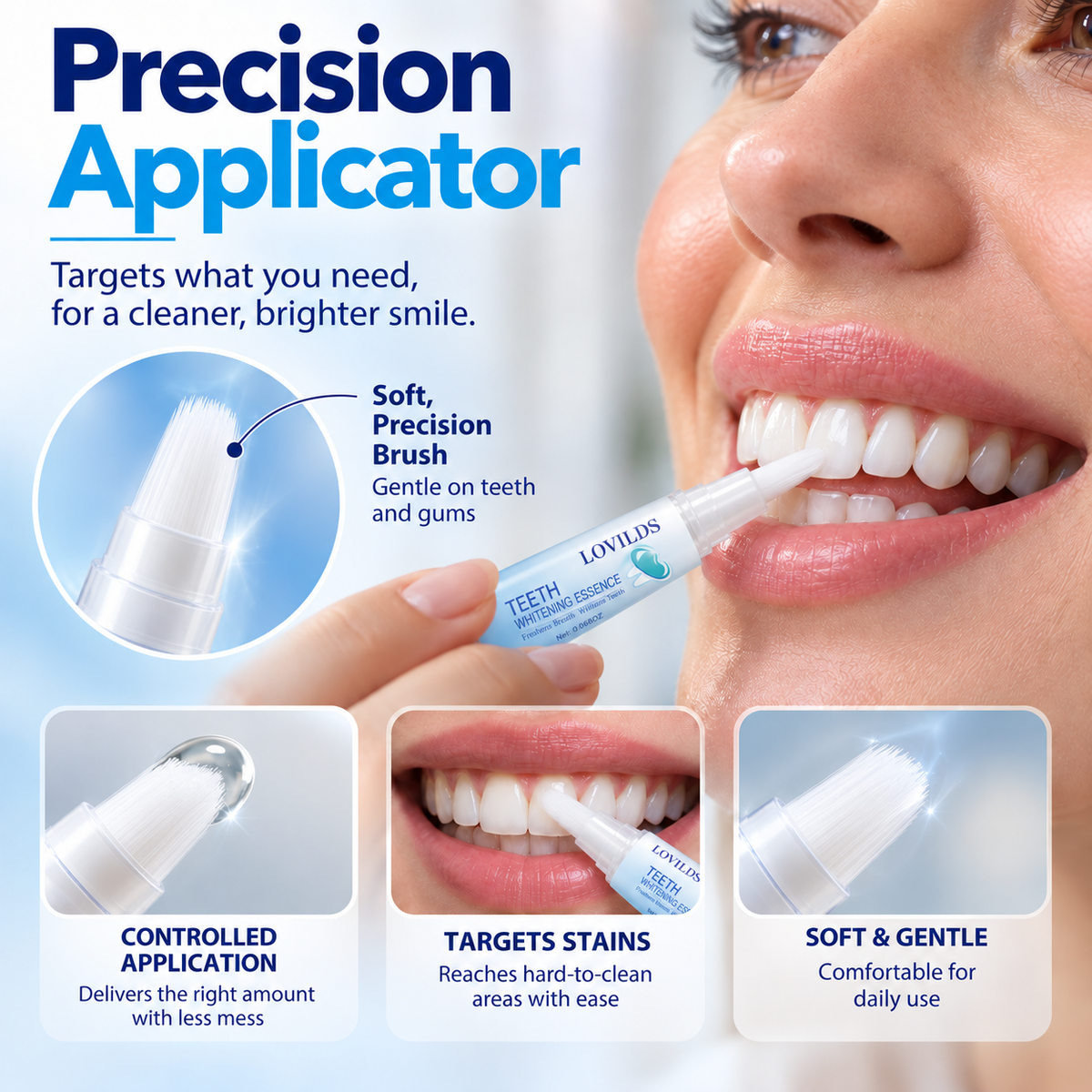 LOVILDS Teeth Whitening Pen – Precision Brush for Daily Smile Care