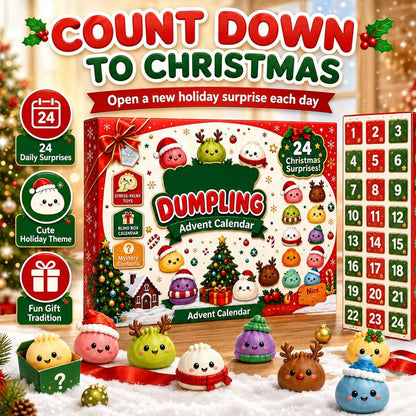 2026 Christmas Advent Calendar - 24 Surprise Kawaii Mini Food Squeeze Toys, Cute Soft Sensory Figures, Stress Relief Holiday Countdown Gift
