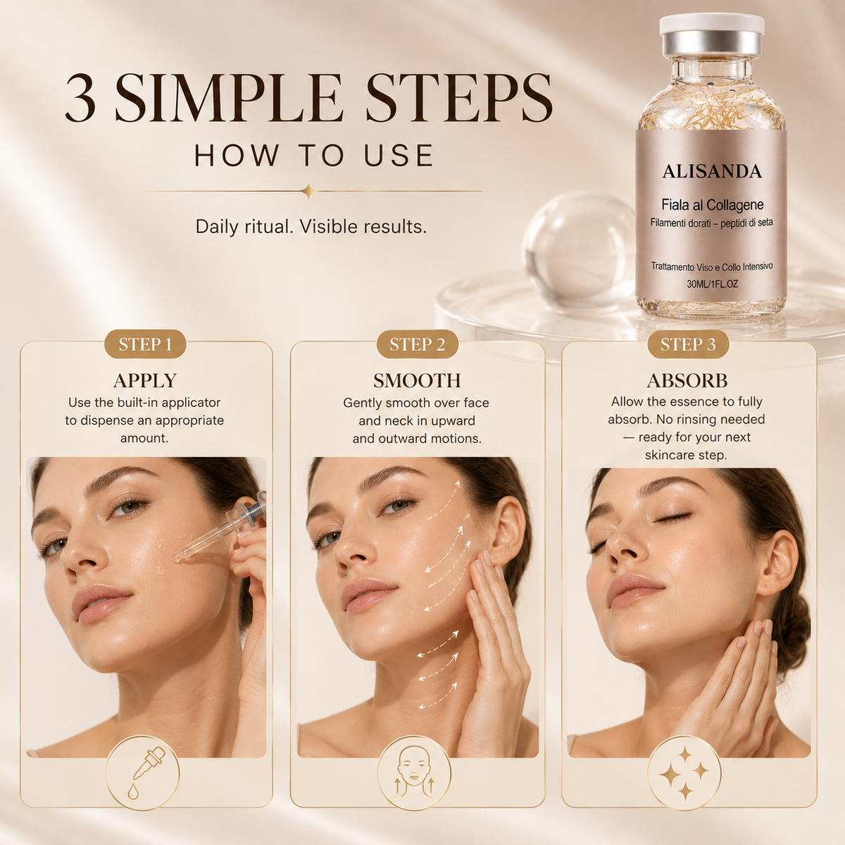 ALISANDA Collagen + Silk Peptide Face & Neck Serum